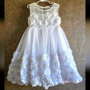 Bonnie Jean White Sleeveless Crew Neck Sundress